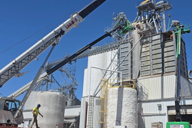 A grain handling system being upgraded by an expert millwright contractor in Peoria IL